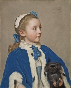 七岁时Maria Maria Frederike van Reede-Athlone的肖像 作者 让·埃蒂安·利奥塔
